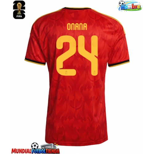 Camiseta Bélgica Amadou Onana #24 Primera Equipación Replica Mundial 2026 mangas cortas